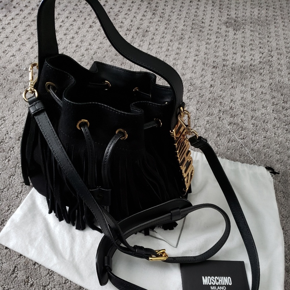 AUTHENTIC Suede and Leather Moschino Crossbody